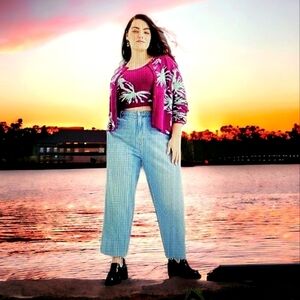 NWT Sz 22 Women's High-Rise Straight Leg Denim jeans Future Collective Raw Hem